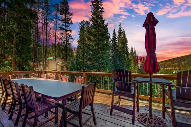 view of deck at dusk