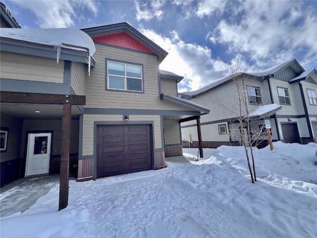 view of front of house with a garage