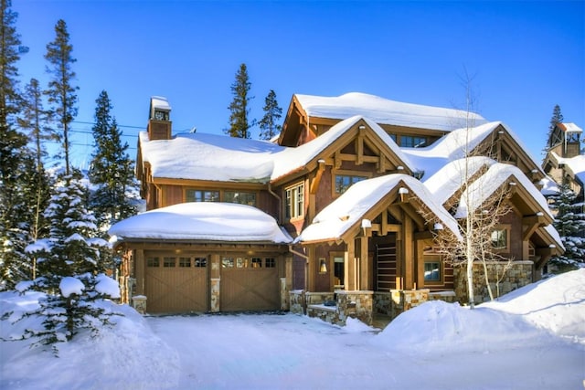 view of front of house with a garage