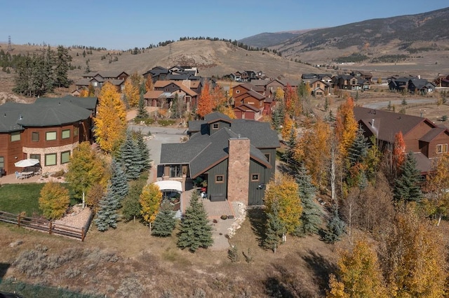 aerial view with a mountain view