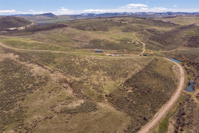 drone / aerial view with a mountain view