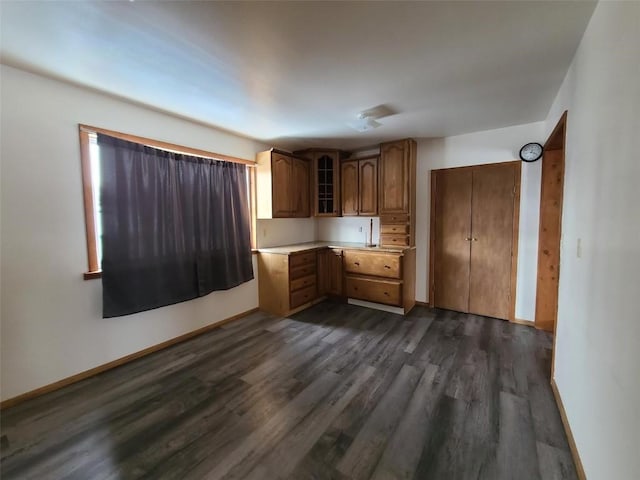 kitchen featuring dark hardwood / wood-style floors