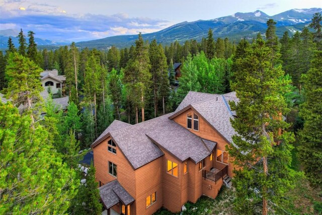 aerial view with a mountain view