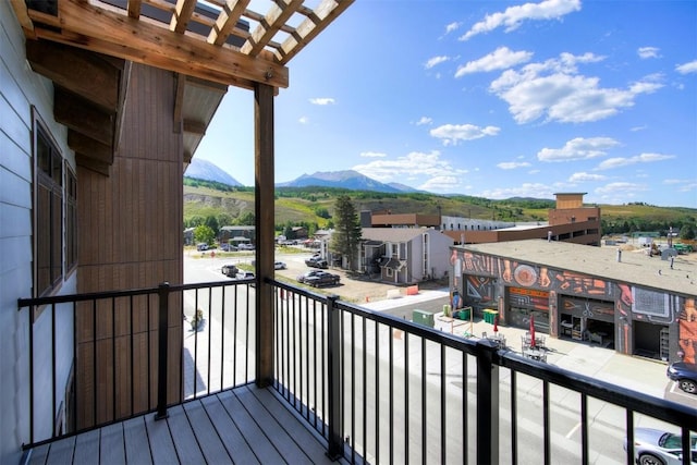 balcony with a mountain view