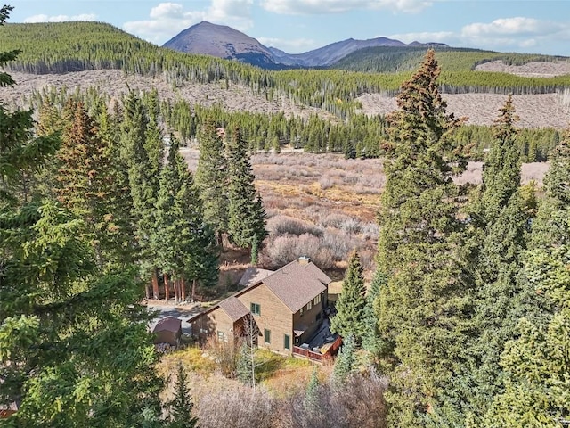 bird's eye view featuring a mountain view