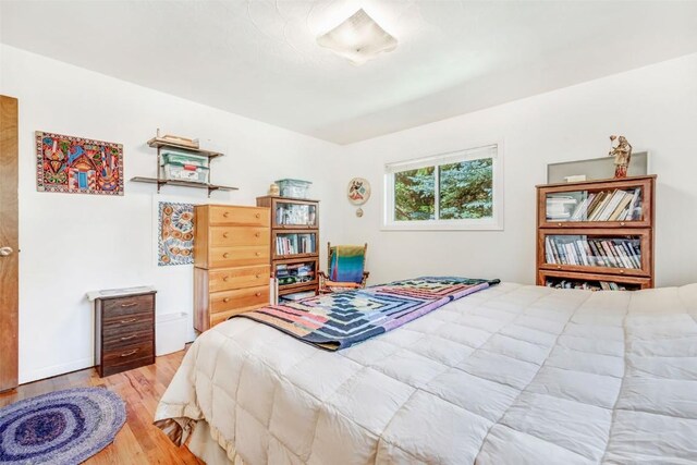 bedroom featuring light hardwood / wood-style flooring