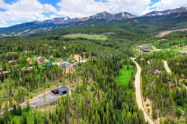 aerial view with a mountain view