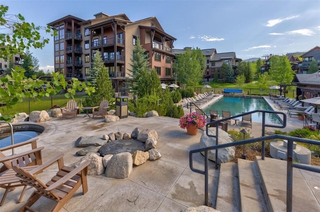 view of pool with a patio area