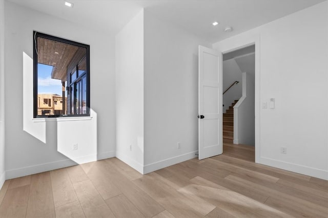 empty room featuring light hardwood / wood-style flooring