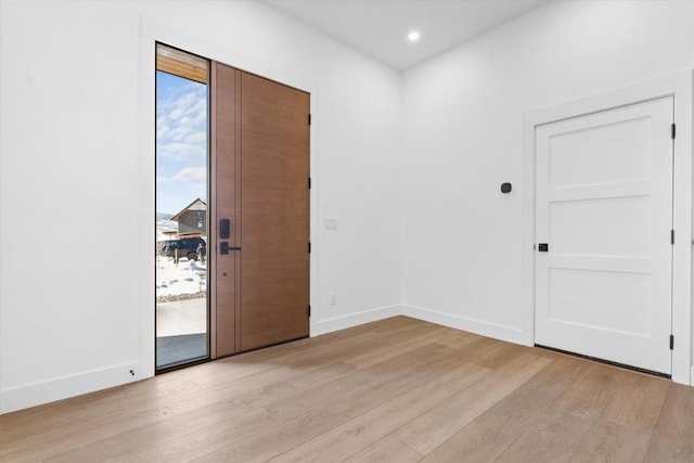 foyer featuring light hardwood / wood-style floors