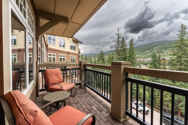 balcony with a mountain view