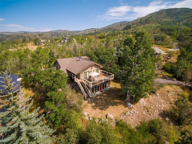 bird's eye view featuring a mountain view