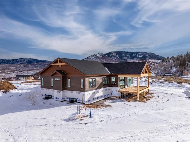 exterior space with a mountain view