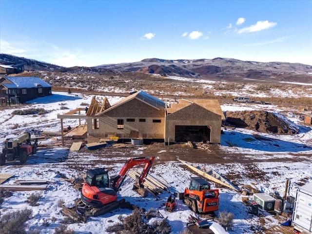 exterior space featuring a mountain view