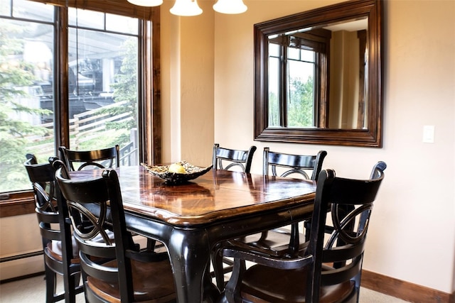 dining space featuring a healthy amount of sunlight