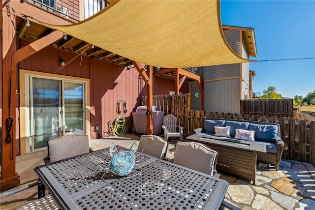 view of patio / terrace featuring an outdoor hangout area