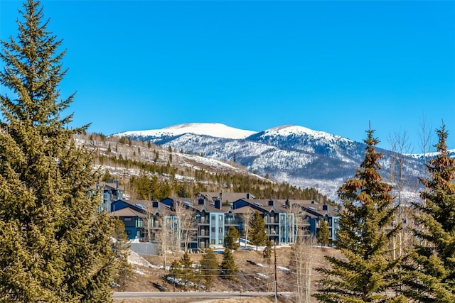 property view of mountains featuring a residential view