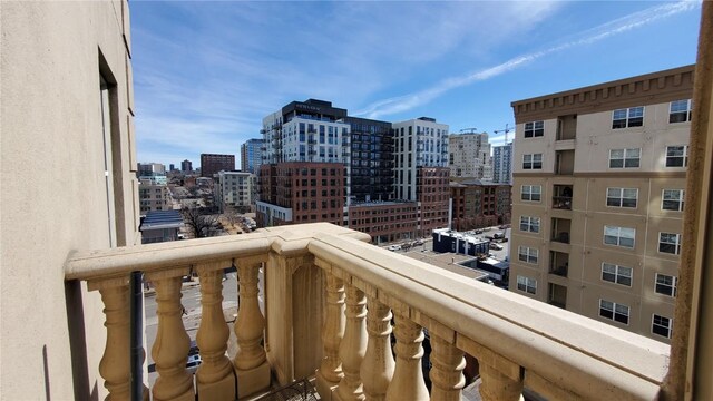 balcony featuring a view of city