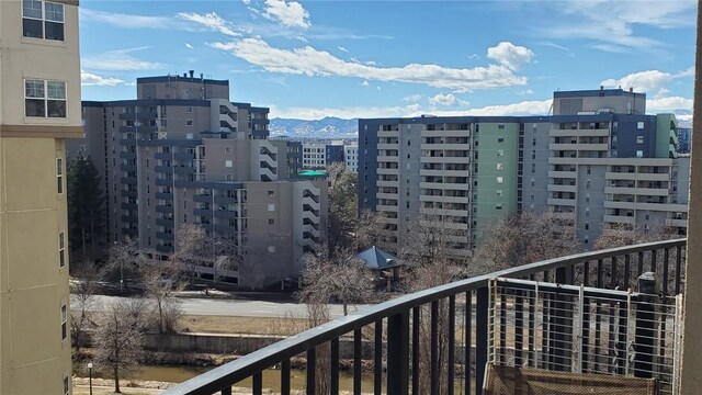 balcony with a mountain view