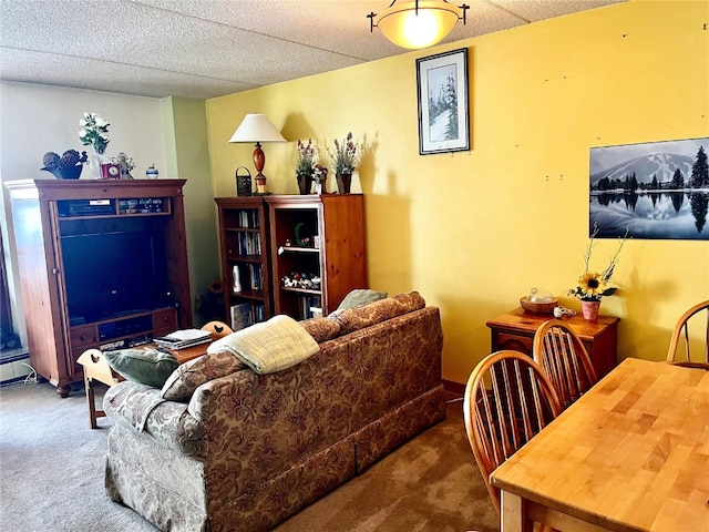 living room featuring carpet floors