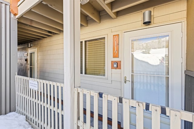 view of doorway to property