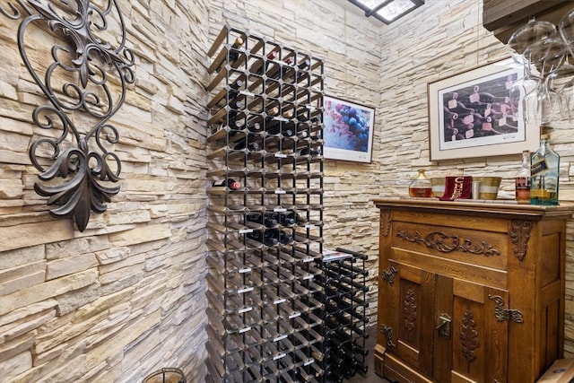 view of wine cellar