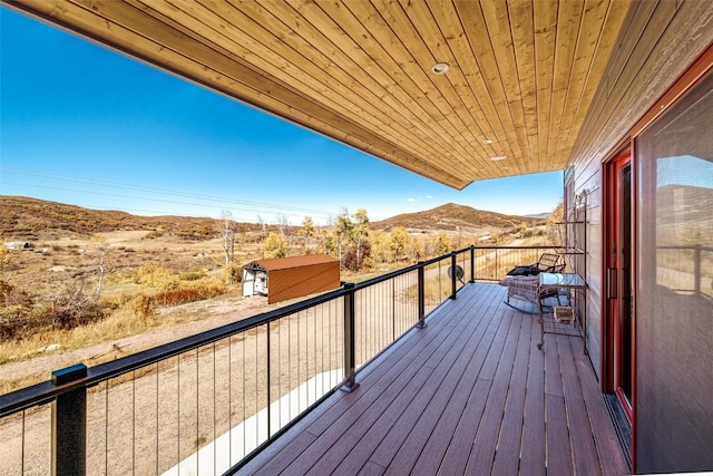 balcony with a mountain view