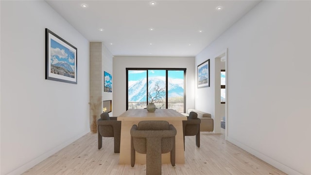 dining room featuring light hardwood / wood-style floors