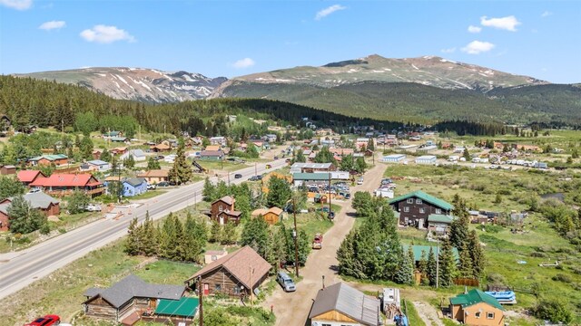 drone / aerial view with a mountain view