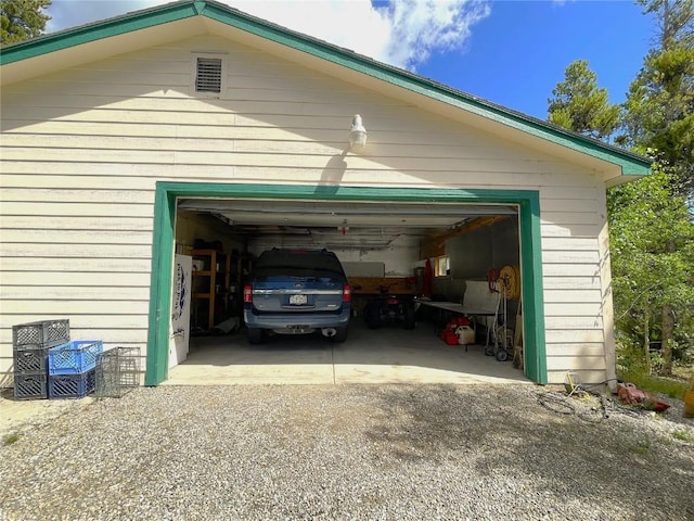 view of garage