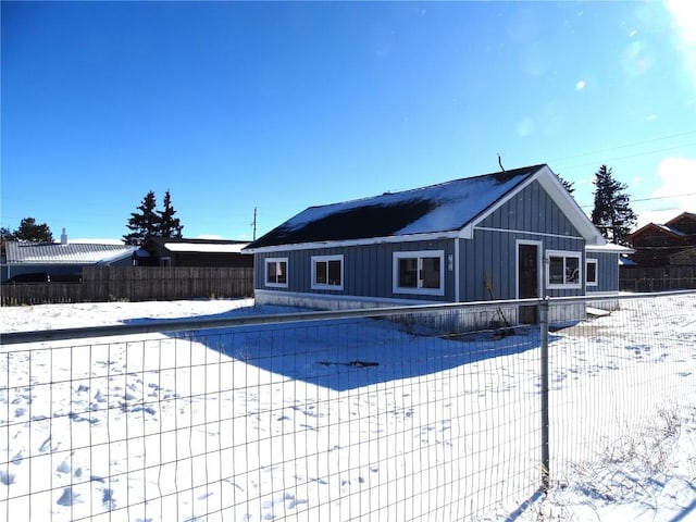 view of snow covered pool