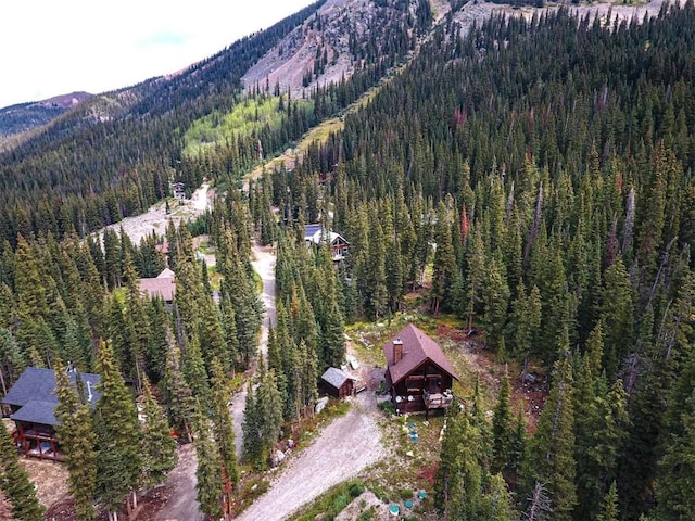 drone / aerial view with a mountain view