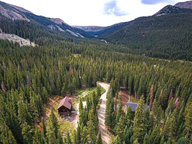 bird's eye view featuring a mountain view