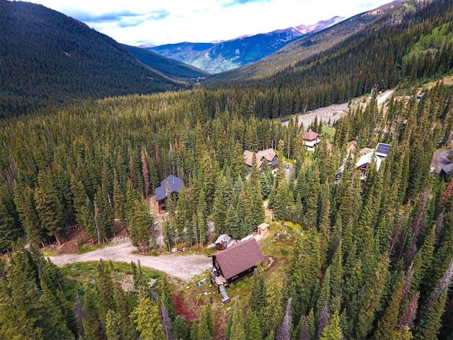 aerial view featuring a mountain view