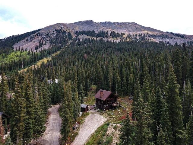 aerial view featuring a mountain view