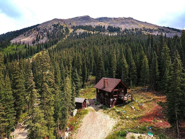 bird's eye view featuring a mountain view