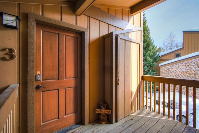 view of doorway to property