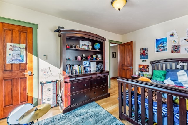 bedroom featuring light hardwood / wood-style flooring