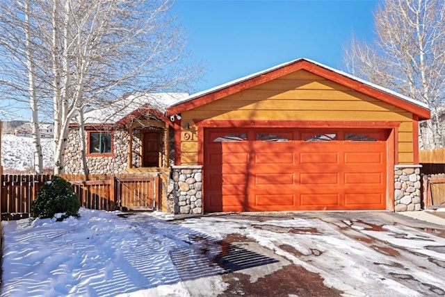 view of front of house with a garage