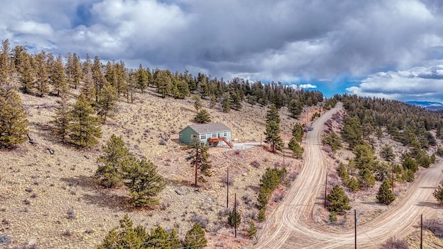 bird's eye view with a forest view