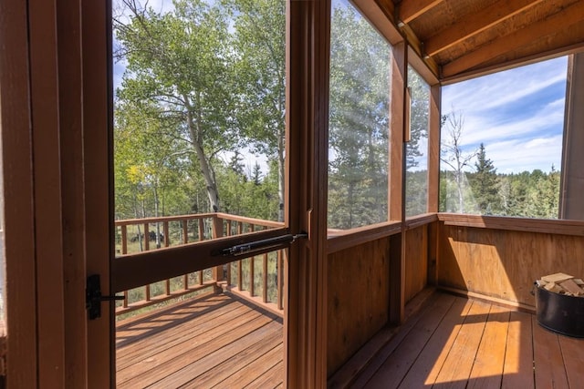 view of unfurnished sunroom