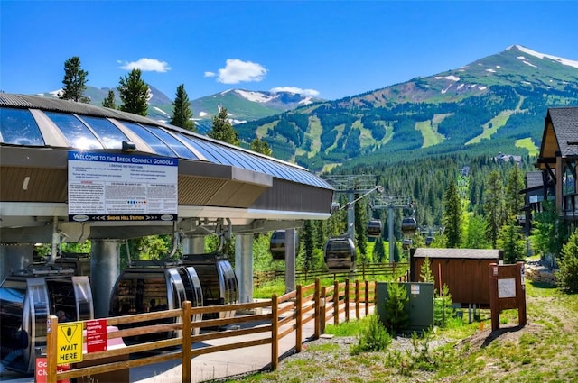 view of community with a mountain view