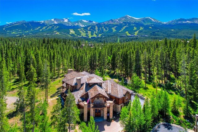 bird's eye view featuring a mountain view