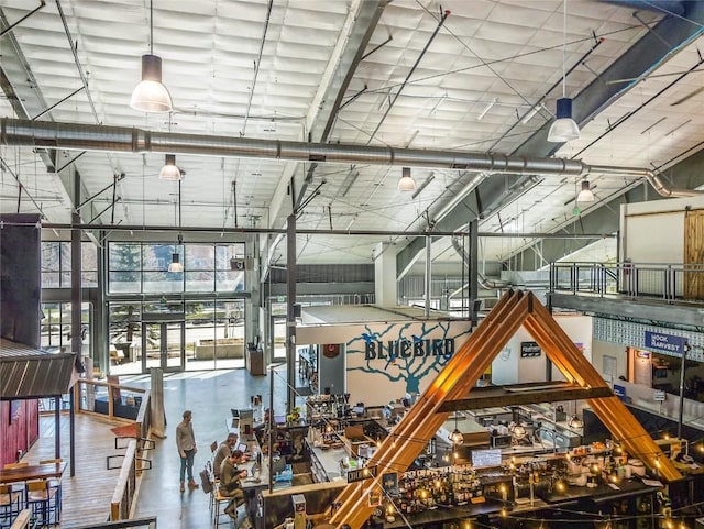 interior space featuring expansive windows