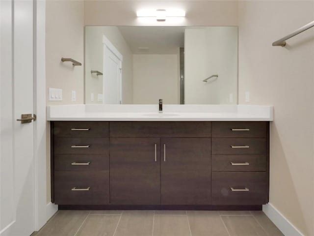 bathroom featuring vanity and tile patterned floors