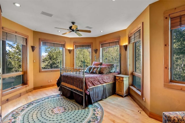 bedroom with light wood-type flooring