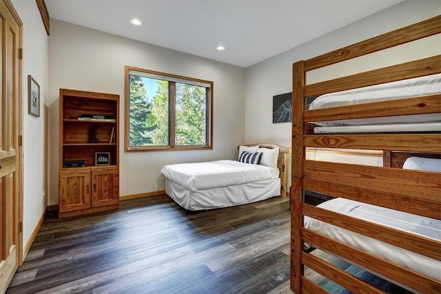 bedroom featuring dark hardwood / wood-style floors