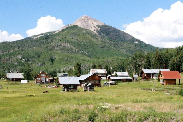 property view of mountains with a rural view