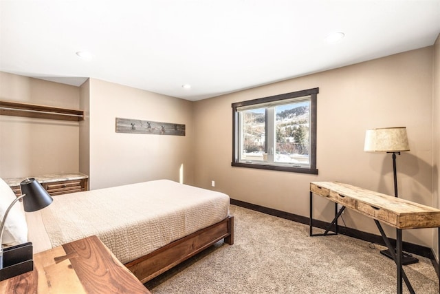 carpeted bedroom featuring a closet