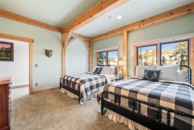 bedroom featuring carpet